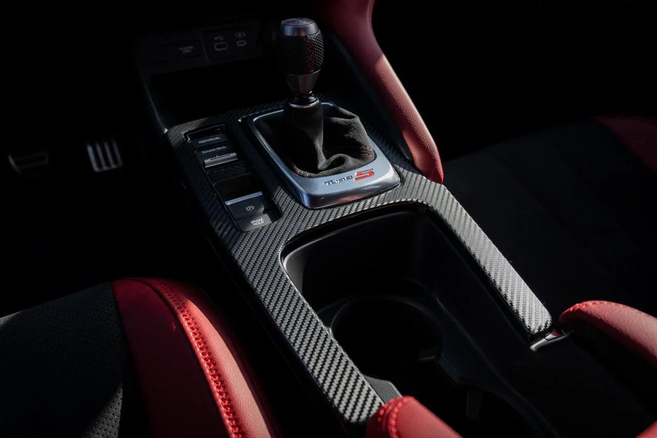 3D Carbon Fiber Manual Shifter Trim Overlay - 2023+ Integra 6MT / 2022+ Civic 6MT StickerFab