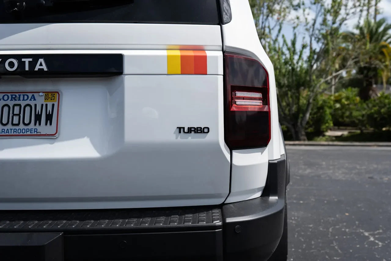 TURBO Acrylic Laser Series Tailgate Badge - 2024+ Land Cruiser / Tacoma / 2025+ 4Runner StickerFab