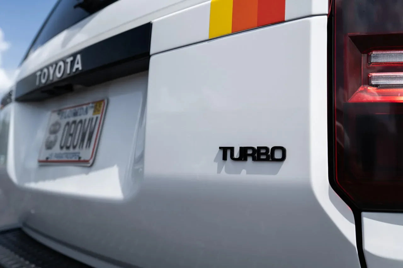 TURBO Acrylic Laser Series Tailgate Badge - 2024+ Land Cruiser / Tacoma / 2025+ 4Runner StickerFab