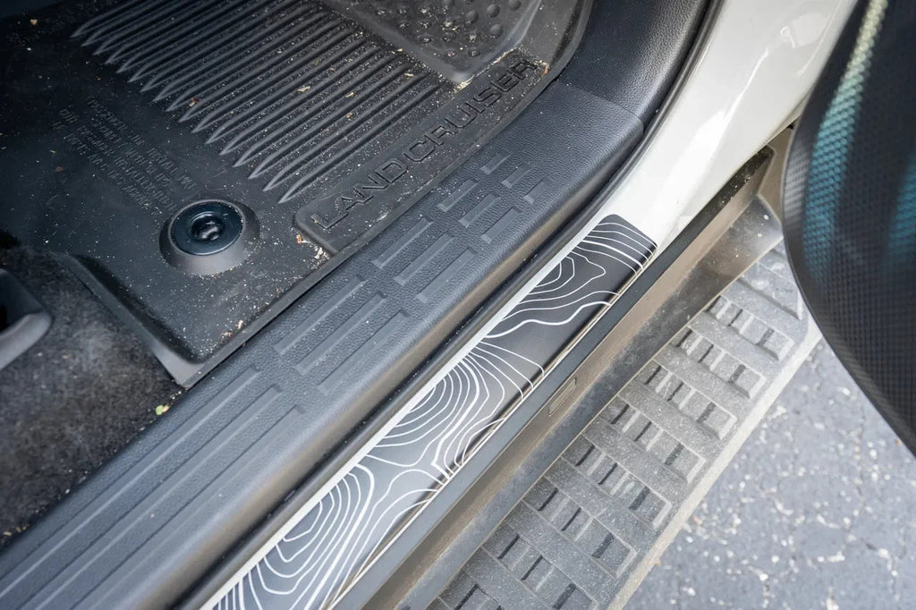 Topographic Door Sill Overlays / Protectors - 2024 Land Cruiser / GX 550 StickerFab