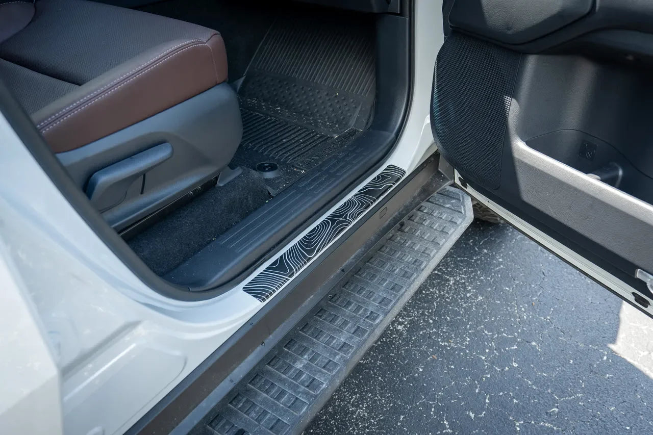 Topographic Door Sill Overlays / Protectors - 2024 Land Cruiser / GX 550 StickerFab