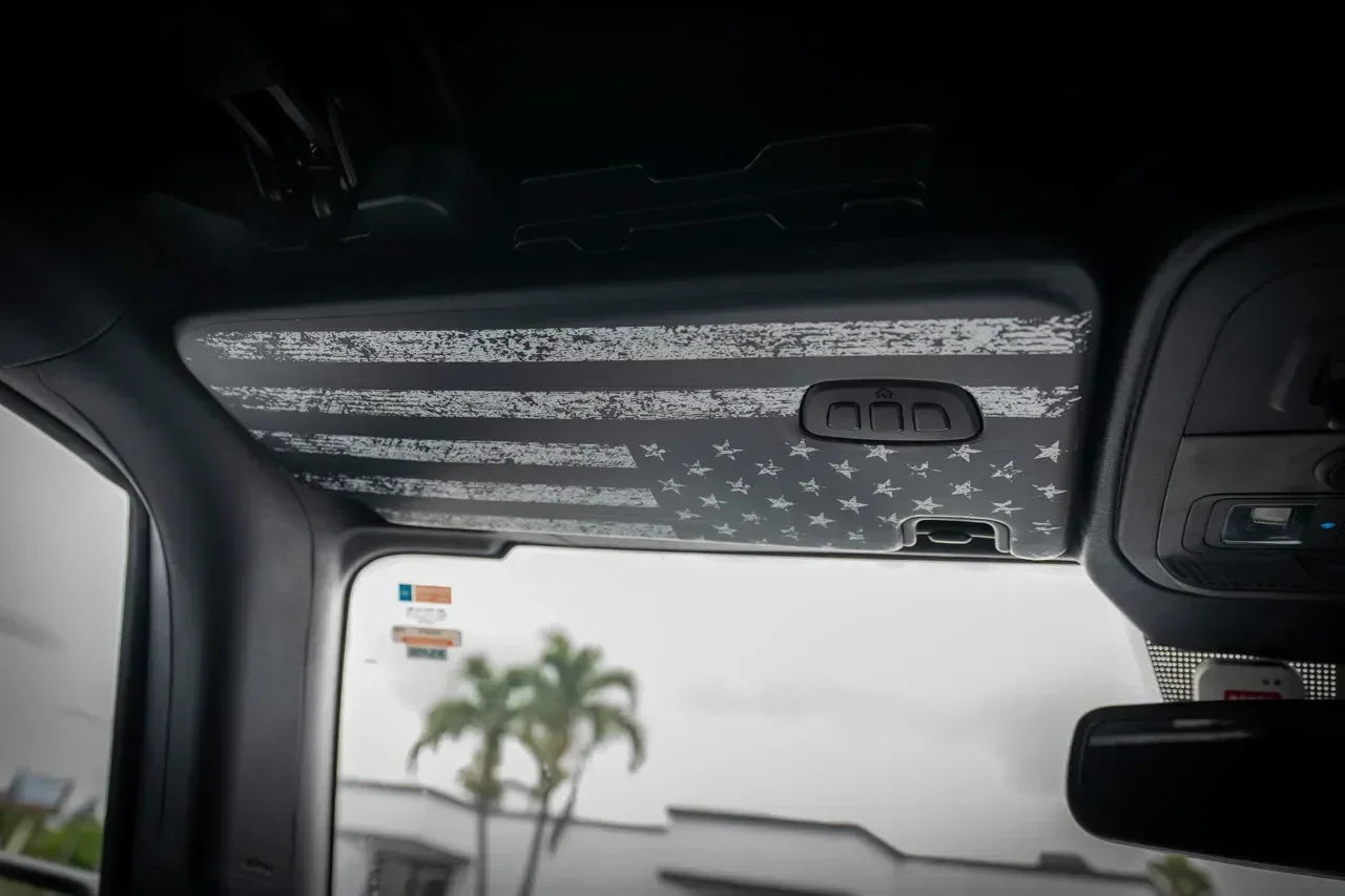 Freedom Series Sun Visor Overlays (Printed Series) - 2021+ Bronco StickerFab