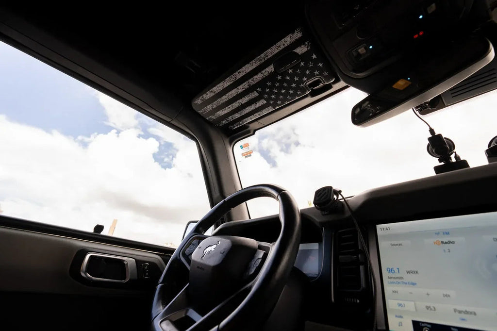 Freedom Series Sun Visor Overlays (Printed Series) - 2021+ Bronco StickerFab