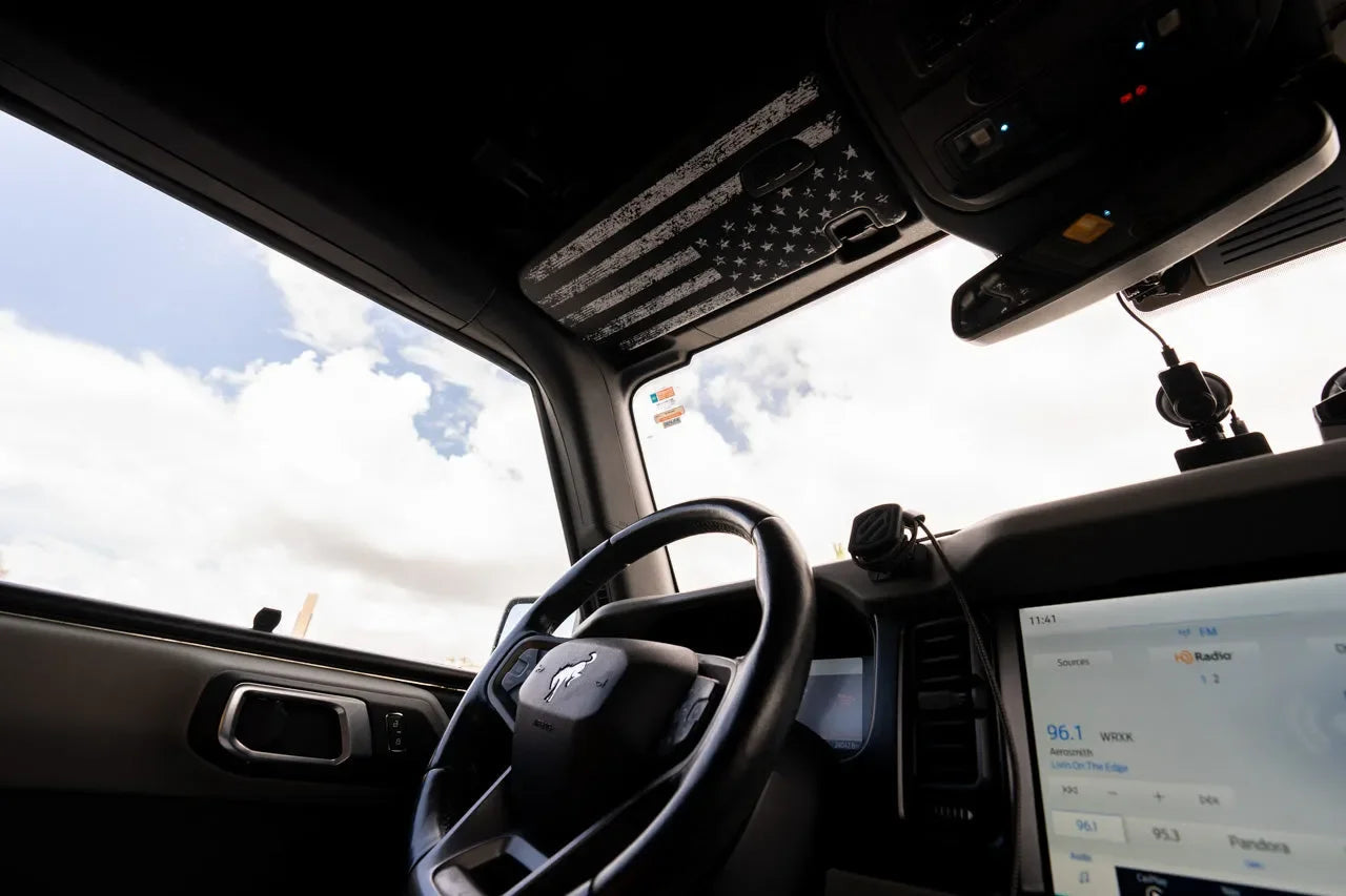 Freedom Series Sun Visor Overlays (Printed Series) - 2021+ Bronco StickerFab