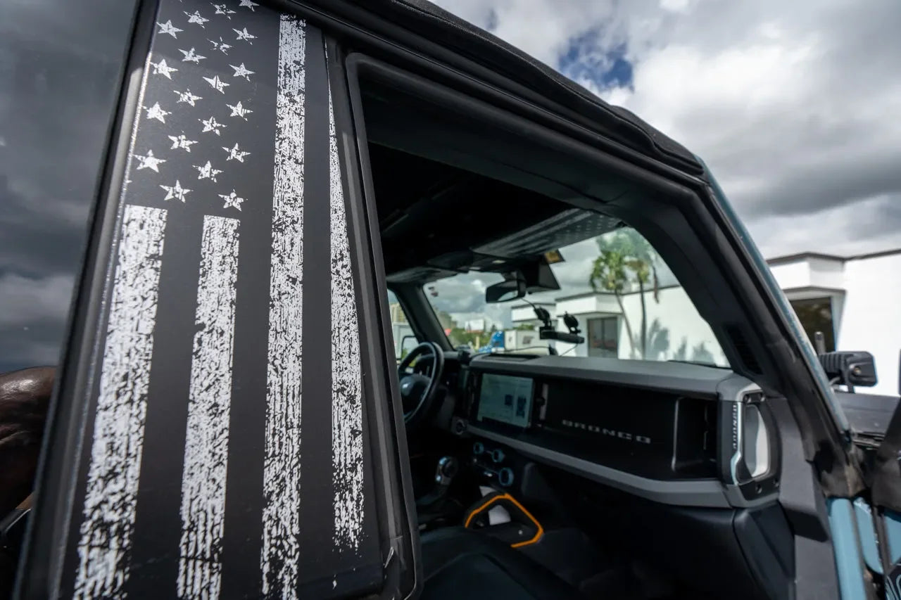 Freedom Series Sun Visor Overlays (Printed Series) - 2021+ Bronco StickerFab
