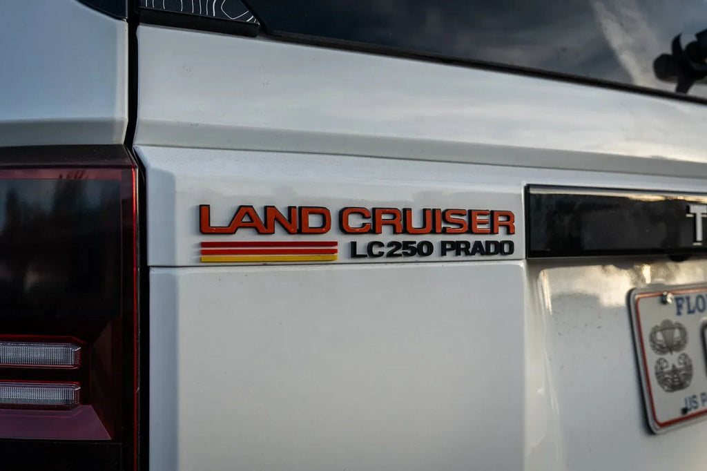 "Land Cruiser" Rear Tailgate Emblem Overlays - 2024+ Land Cruiser StickerFab