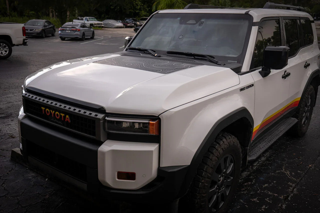 Topographic Hood Overlay (Printed Series) - 2024+ Land Cruiser StickerFab