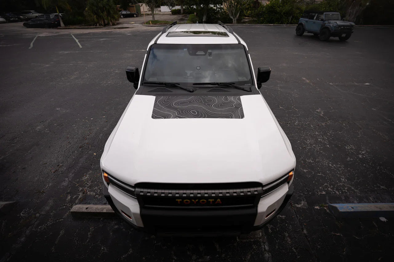 Topographic Hood Overlay (Printed Series) - 2024+ Land Cruiser StickerFab