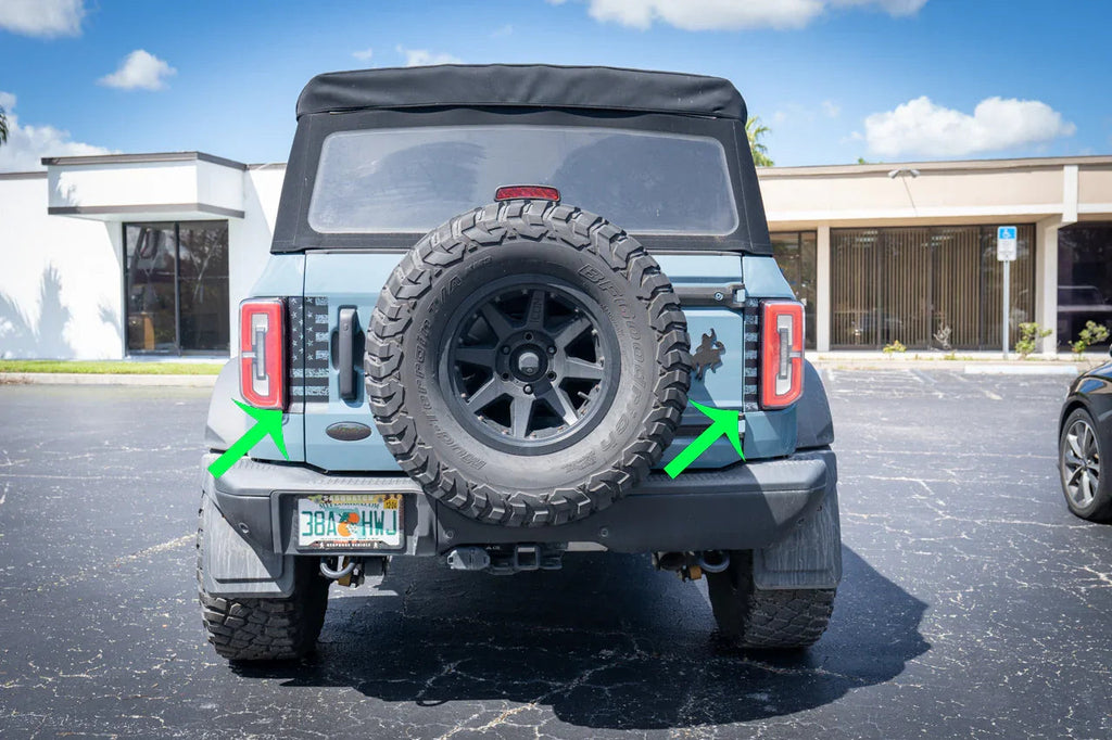 American Flag Middle Tailgate Overlays - 2021+ Bronco StickerFab