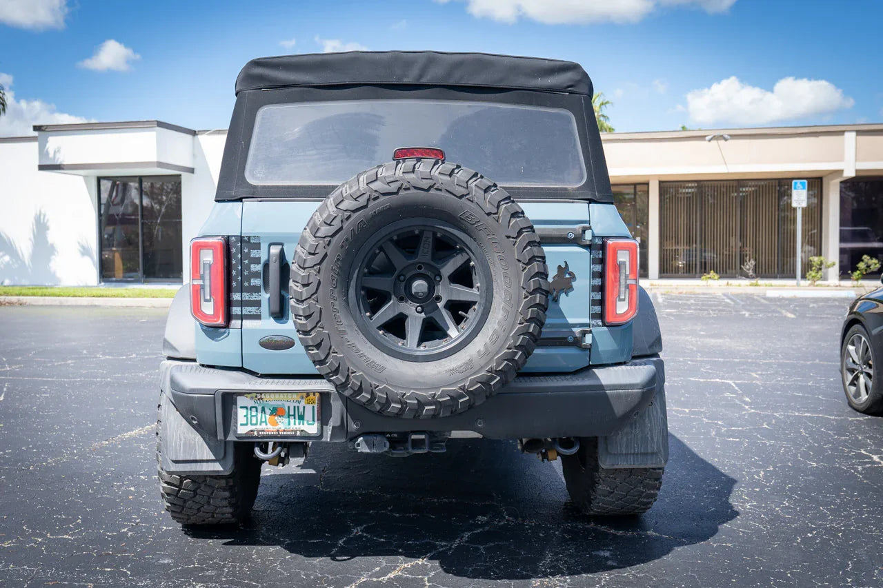 American Flag Middle Tailgate Overlays - 2021+ Bronco StickerFab