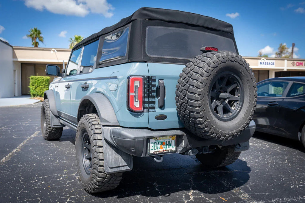 American Flag Middle Tailgate Overlays - 2021+ Bronco StickerFab