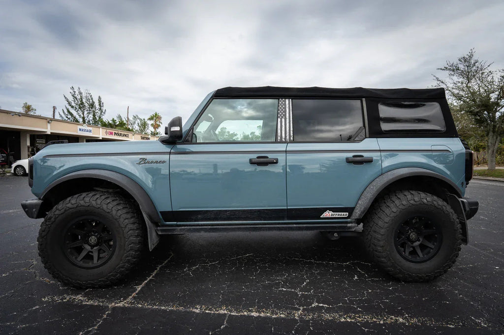 Topo Front Window Triangle Overlay (Printed Series) - 2021+ Bronco 4 Door StickerFab