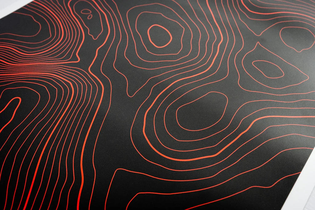Topographic Map Premium Print Vinyl Rolls (3' or 6') - Matte Finish StickerFab