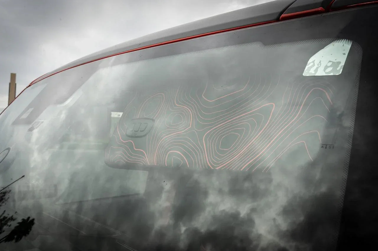 Topographic Interior Sun Visor Overlays - 2024+ Ranger Raptor (with Homelink) StickerFab