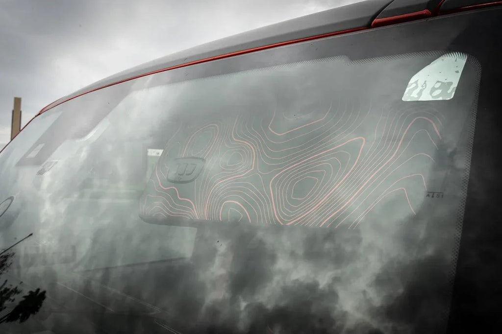 Topo Interior Sun Visor Overlays (Printed Series) - 2021+ Bronco (with Homelink) StickerFab