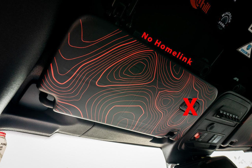 Topo Interior Sun Visor Overlays (Printed Series) - 2021+ Bronco (NO Homelink) StickerFab