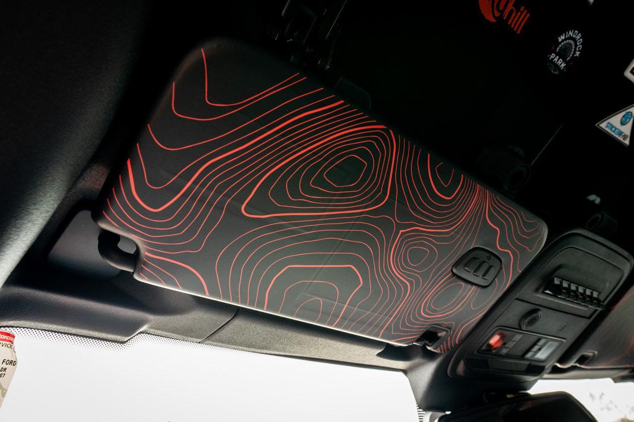 Topo Interior Sun Visor Overlays (Printed Series) - 2021+ Bronco (NO Homelink) StickerFab