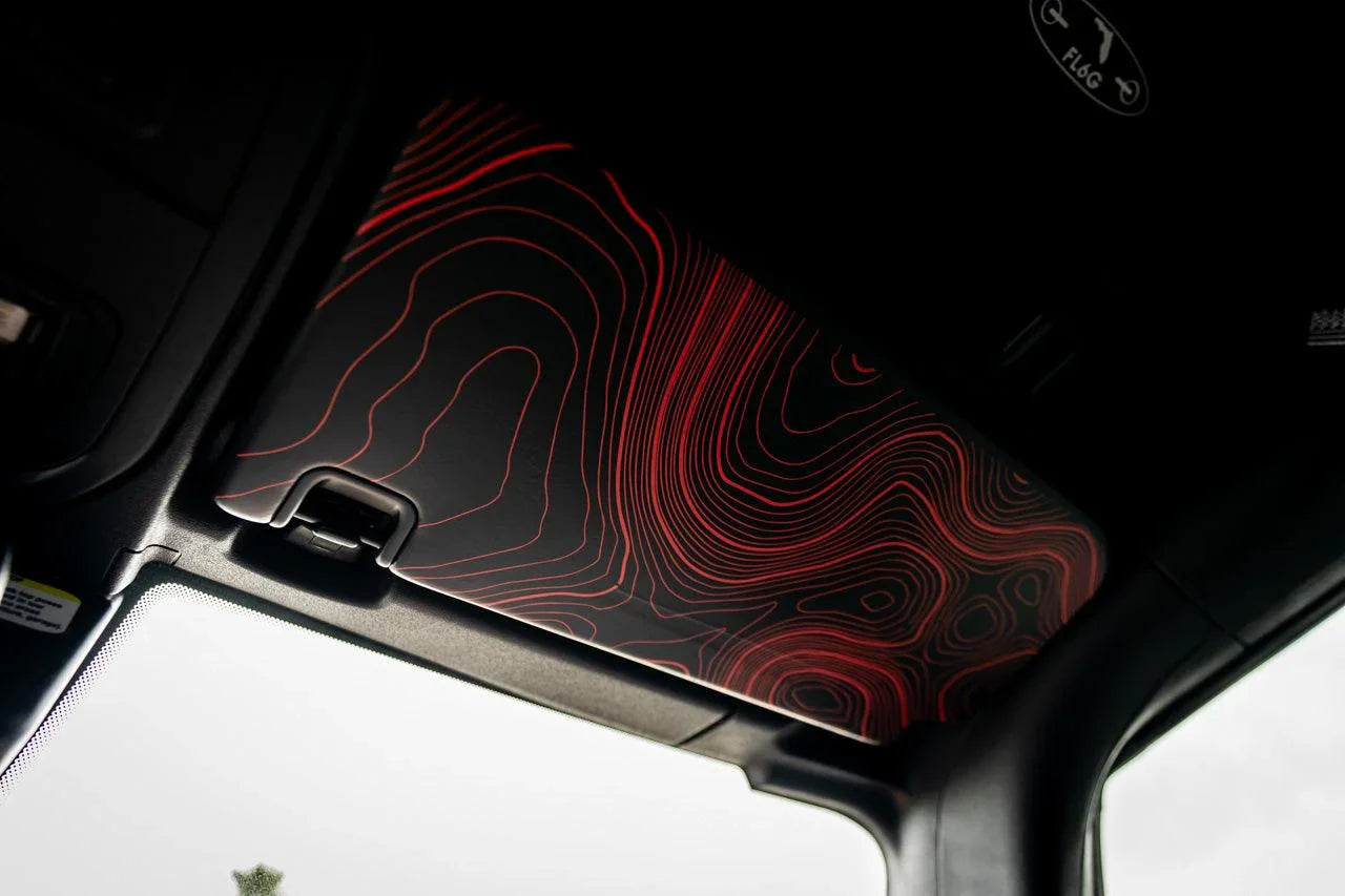 Topo Interior Sun Visor Overlays (Printed Series) - 2021+ Bronco (NO Homelink) StickerFab