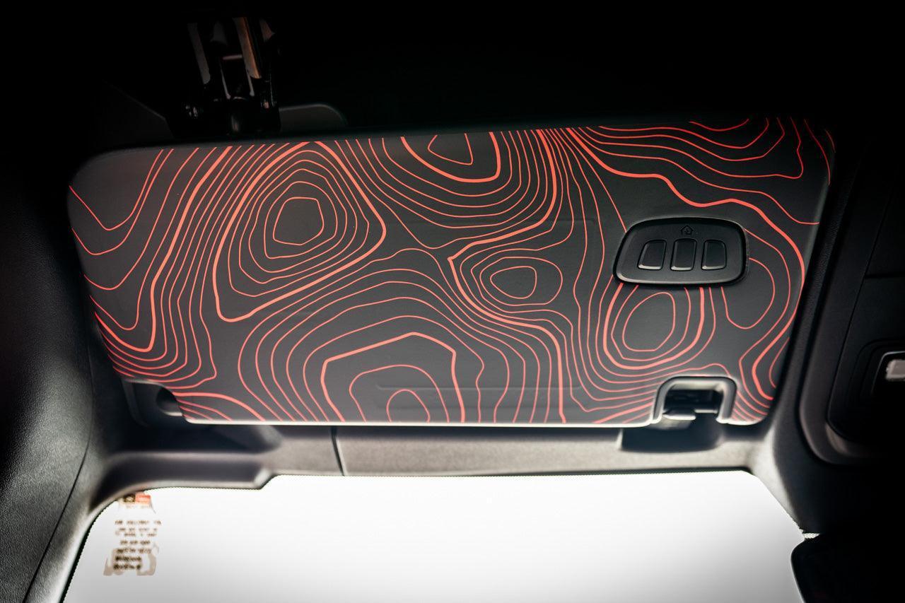 Topo Interior Sun Visor Overlays (Printed Series) - 2021+ Bronco (with Homelink) StickerFab