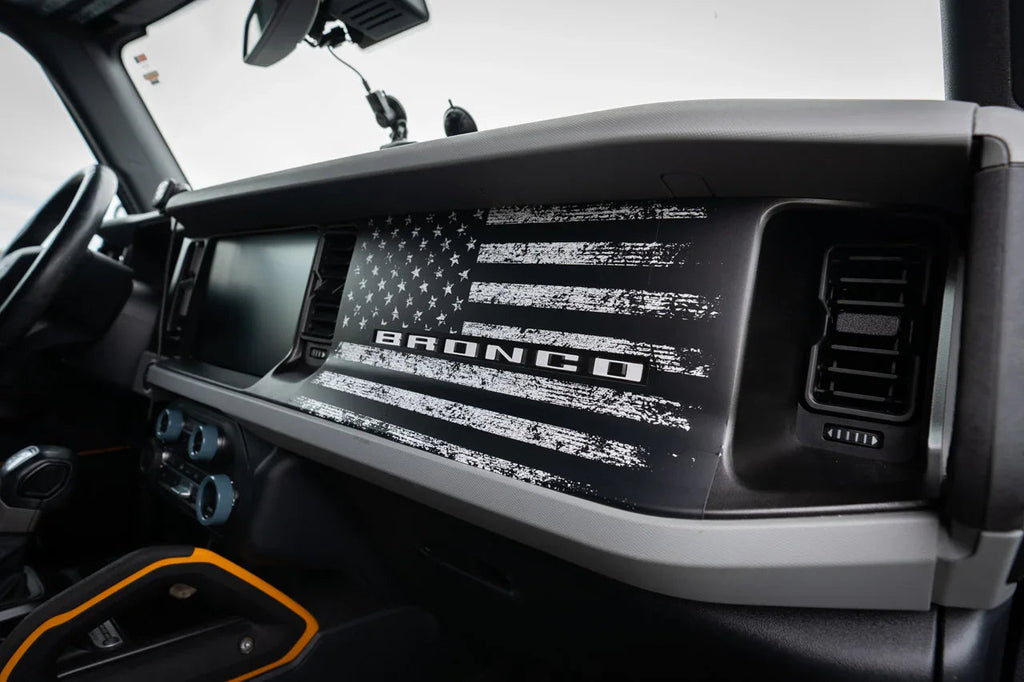 Freedom Series American Flag Dash Overlay - 2021+ Bronco StickerFab