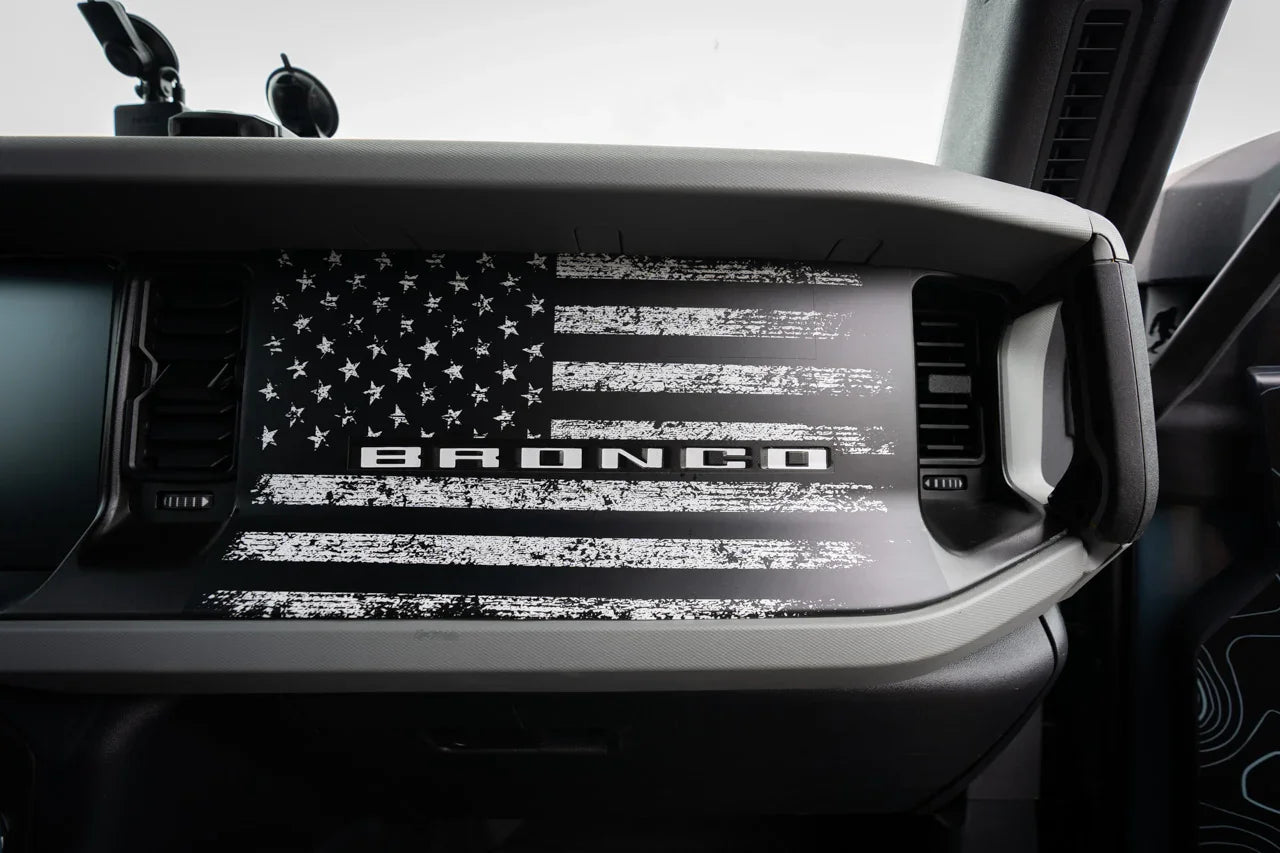 Freedom Series American Flag Dash Overlay - 2021+ Bronco StickerFab