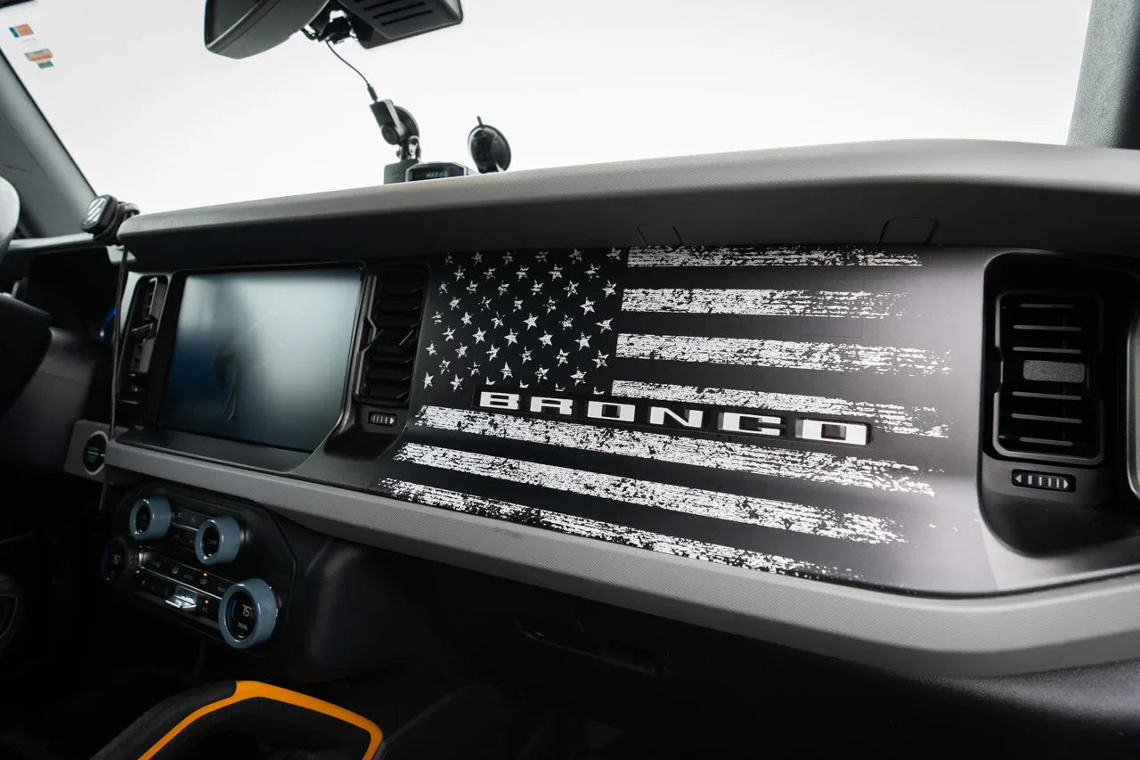 Freedom Series American Flag Dash Overlay - 2021+ Bronco StickerFab