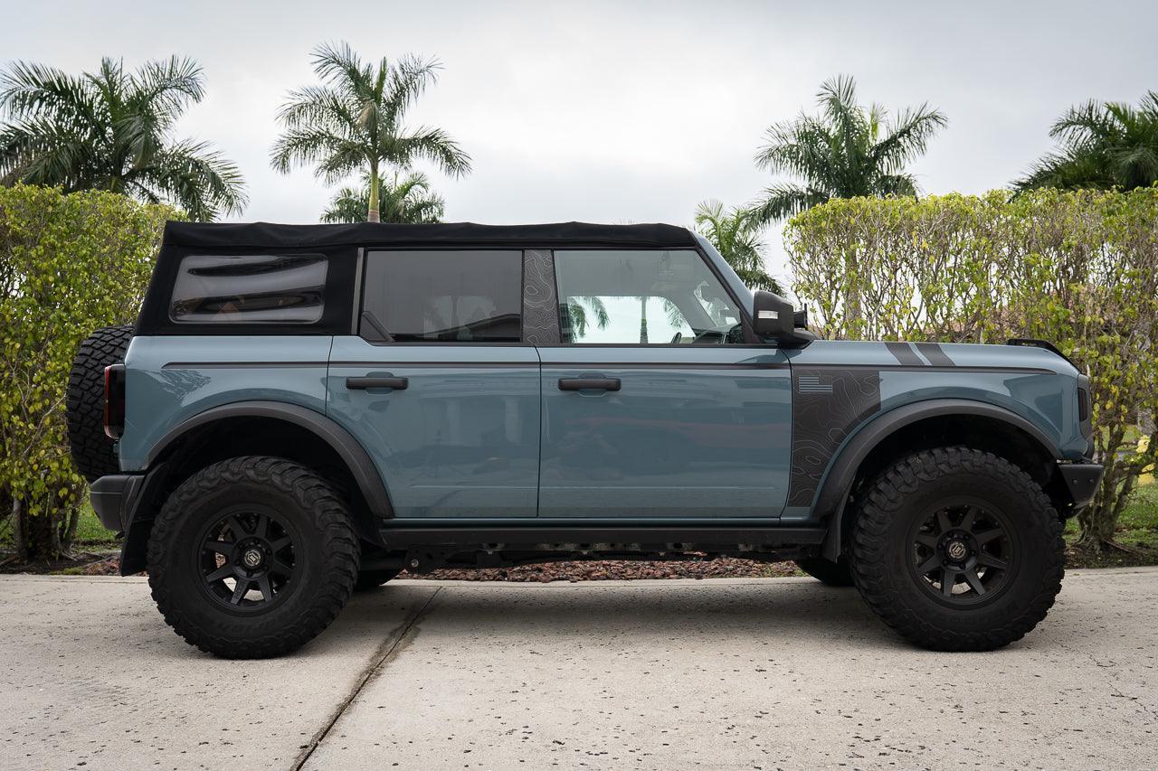 Solid Color Upper Door Spear Stripe Kit - 2021+ Bronco 4 Door (non-Raptor) StickerFab