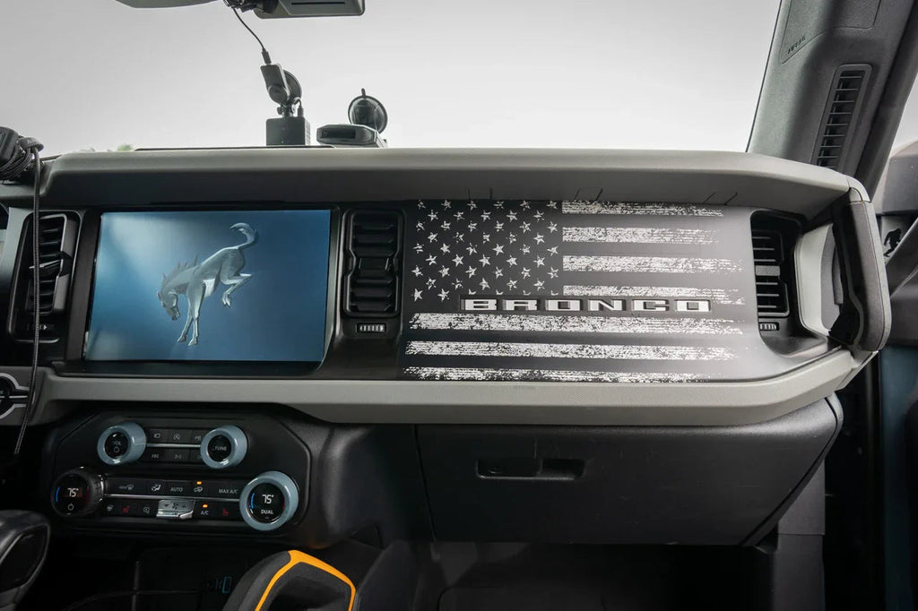 Freedom Series American Flag Dash Overlay - 2021+ Bronco StickerFab