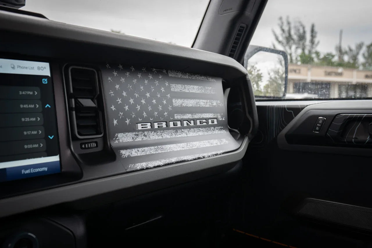 Freedom Series American Flag Dash Overlay - 2021+ Bronco StickerFab