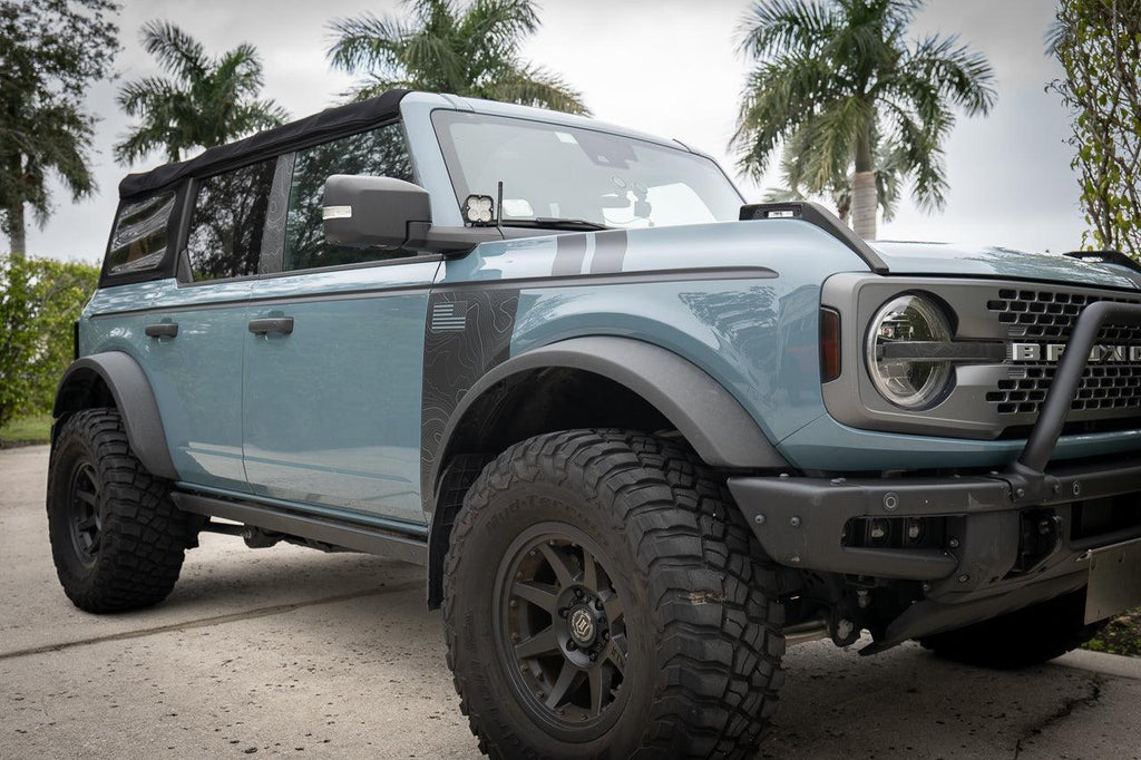 Solid Color Upper Door Spear Stripe Kit - 2021+ Bronco 4 Door (non-Raptor) StickerFab