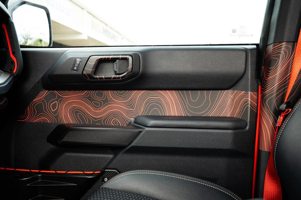 Topo Interior Door Handle Overlays - 2021+ Bronco StickerFab