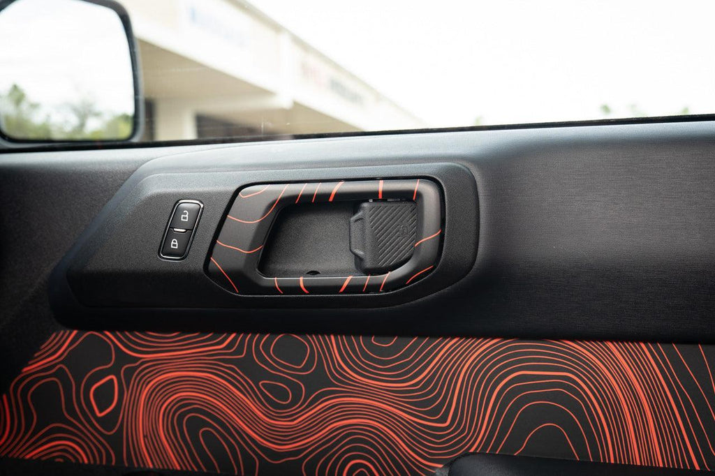 Topo Interior Door Handle Overlays - 2021+ Bronco StickerFab