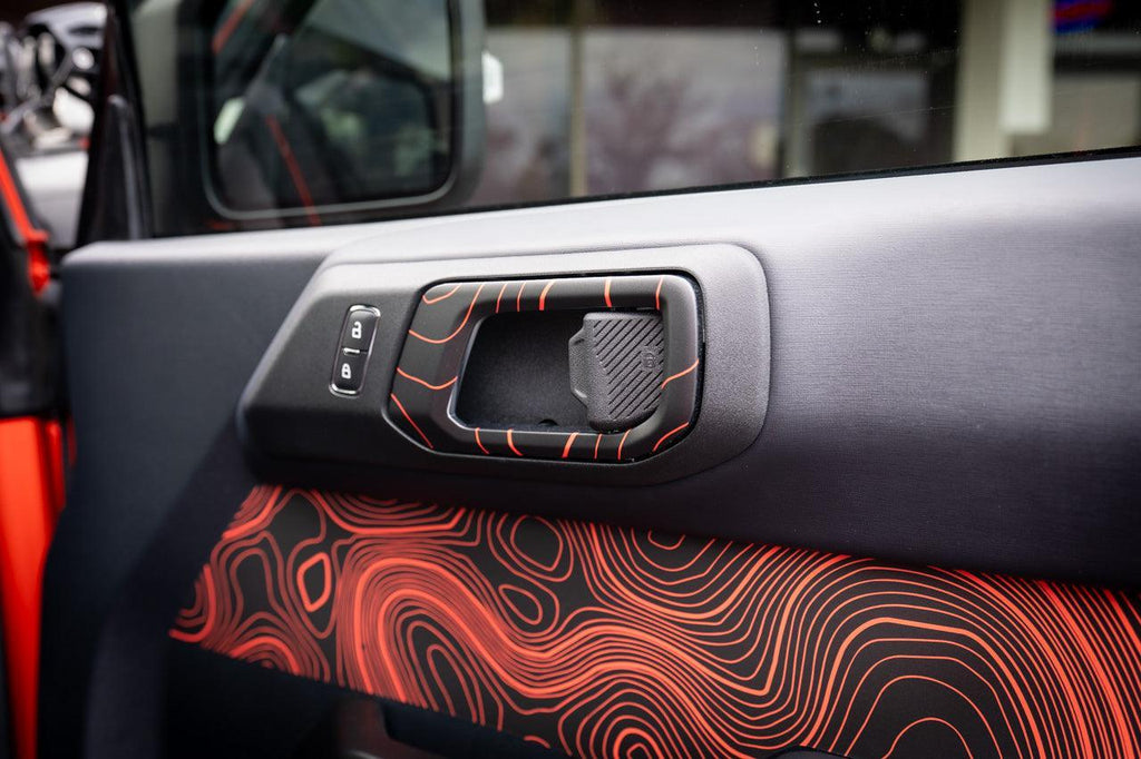 Topo Interior Door Handle Overlays - 2021+ Bronco StickerFab