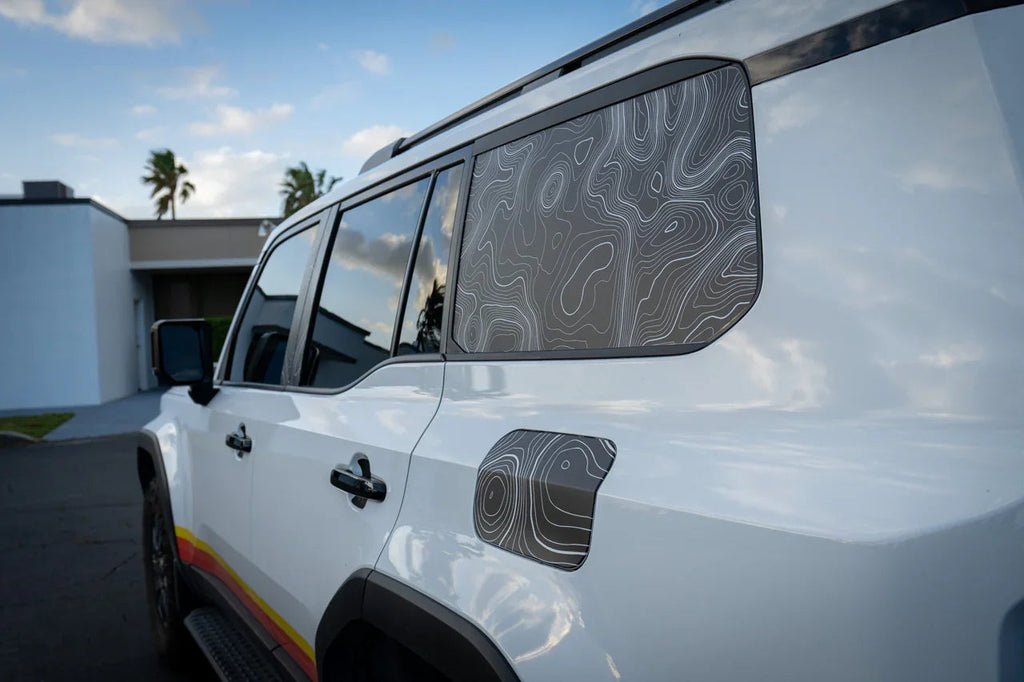 Topographic Rear Window Map Overlays - 2024+ Land Cruiser StickerFab