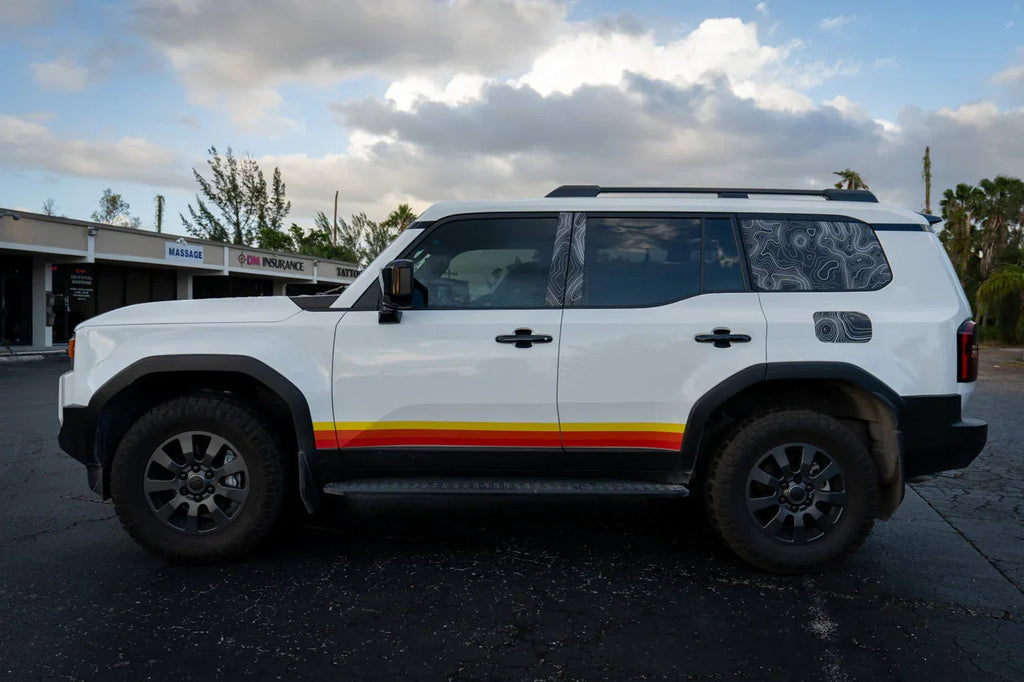 Topographic Rear Window Map Overlays - 2024+ Land Cruiser StickerFab