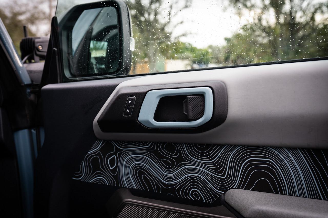 Solid Color Interior Door Handle Overlays (Printed Series) - 2021+ Bronco StickerFab