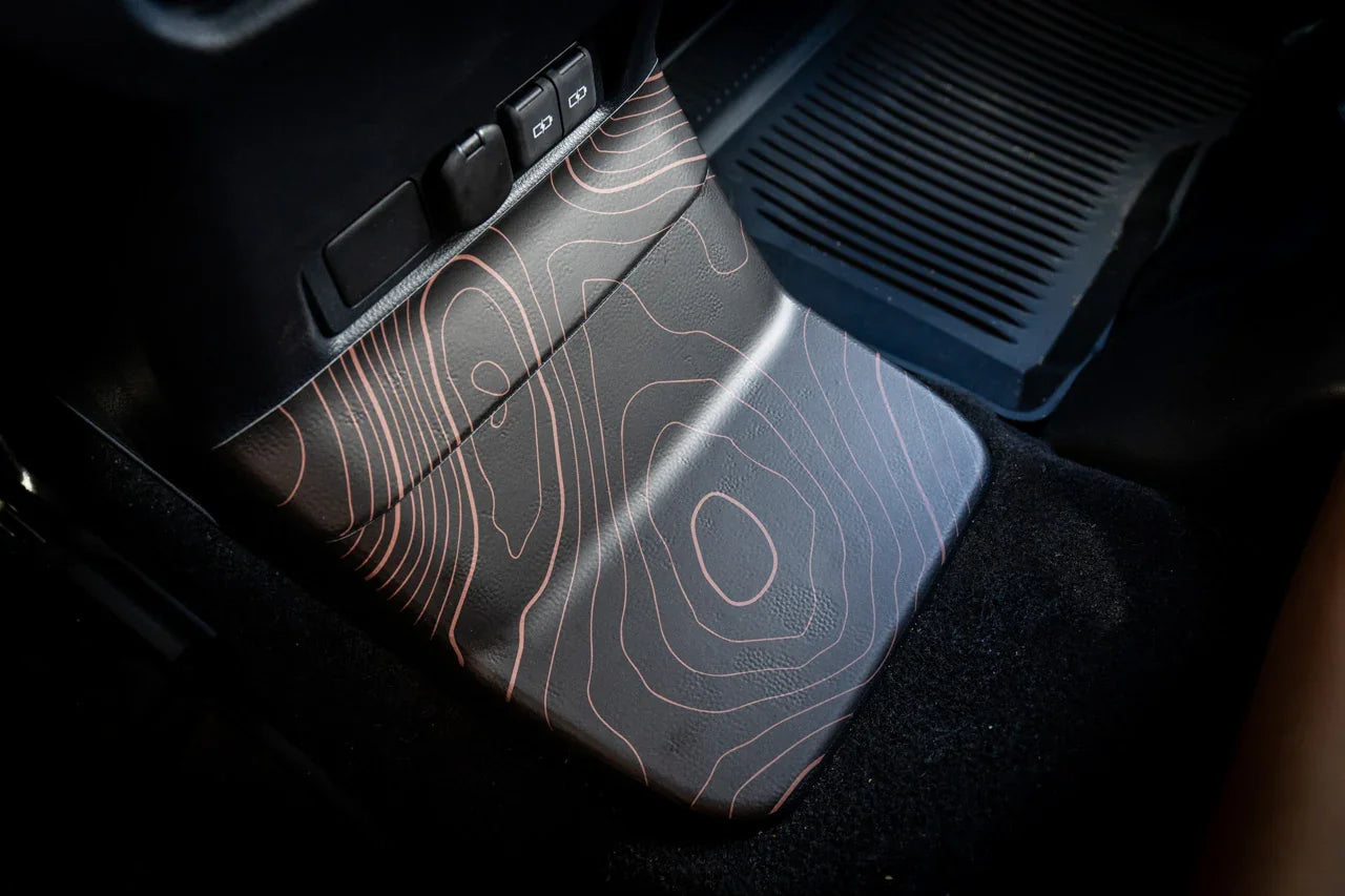 Topographic Rear Center Console Panel Protection - 2024+ Land Cruiser StickerFab