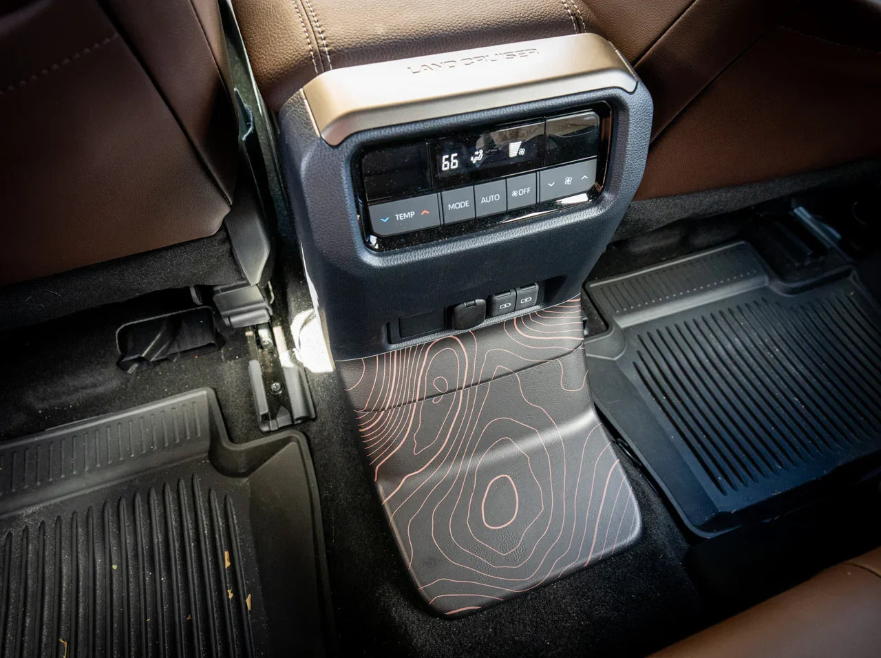 Topographic Rear Center Console Panel Protection - 2024+ Land Cruiser StickerFab