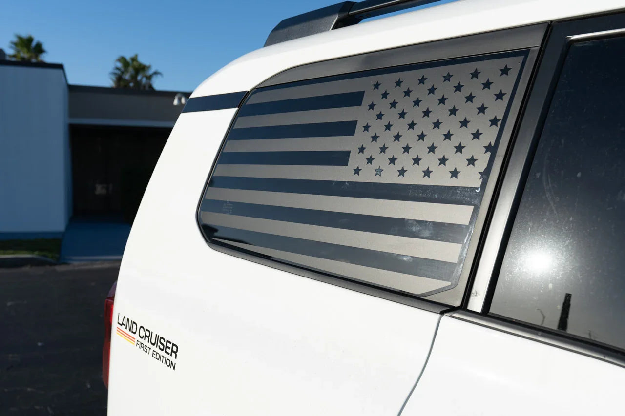 American Flag Rear Window Overlays - 2024+ Land Cruiser StickerFab