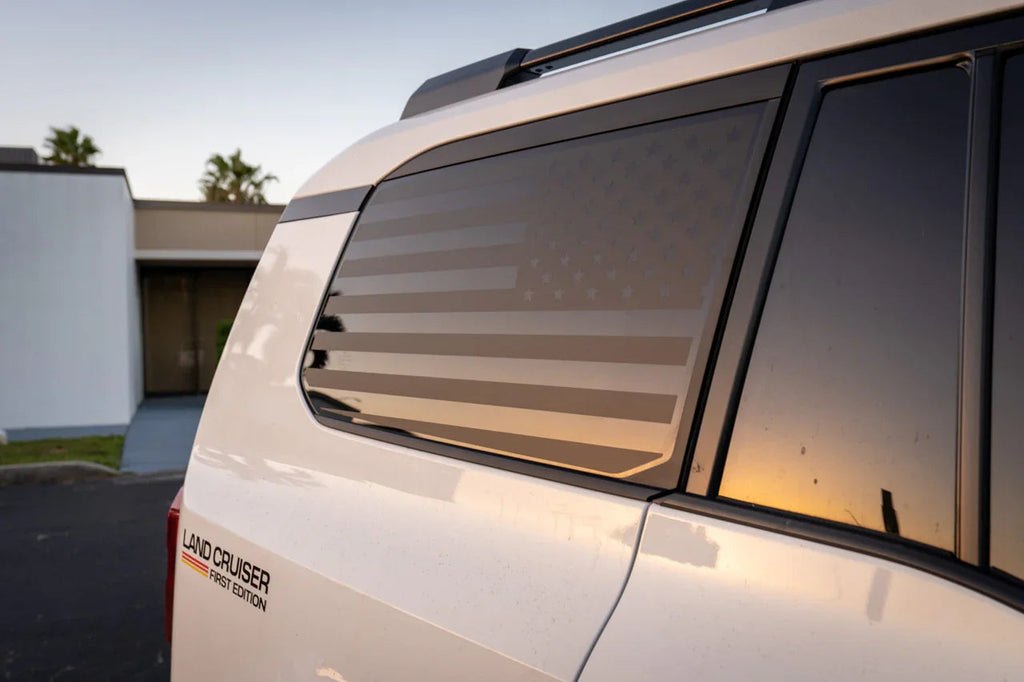 American Flag Rear Window Overlays - 2024+ Land Cruiser StickerFab