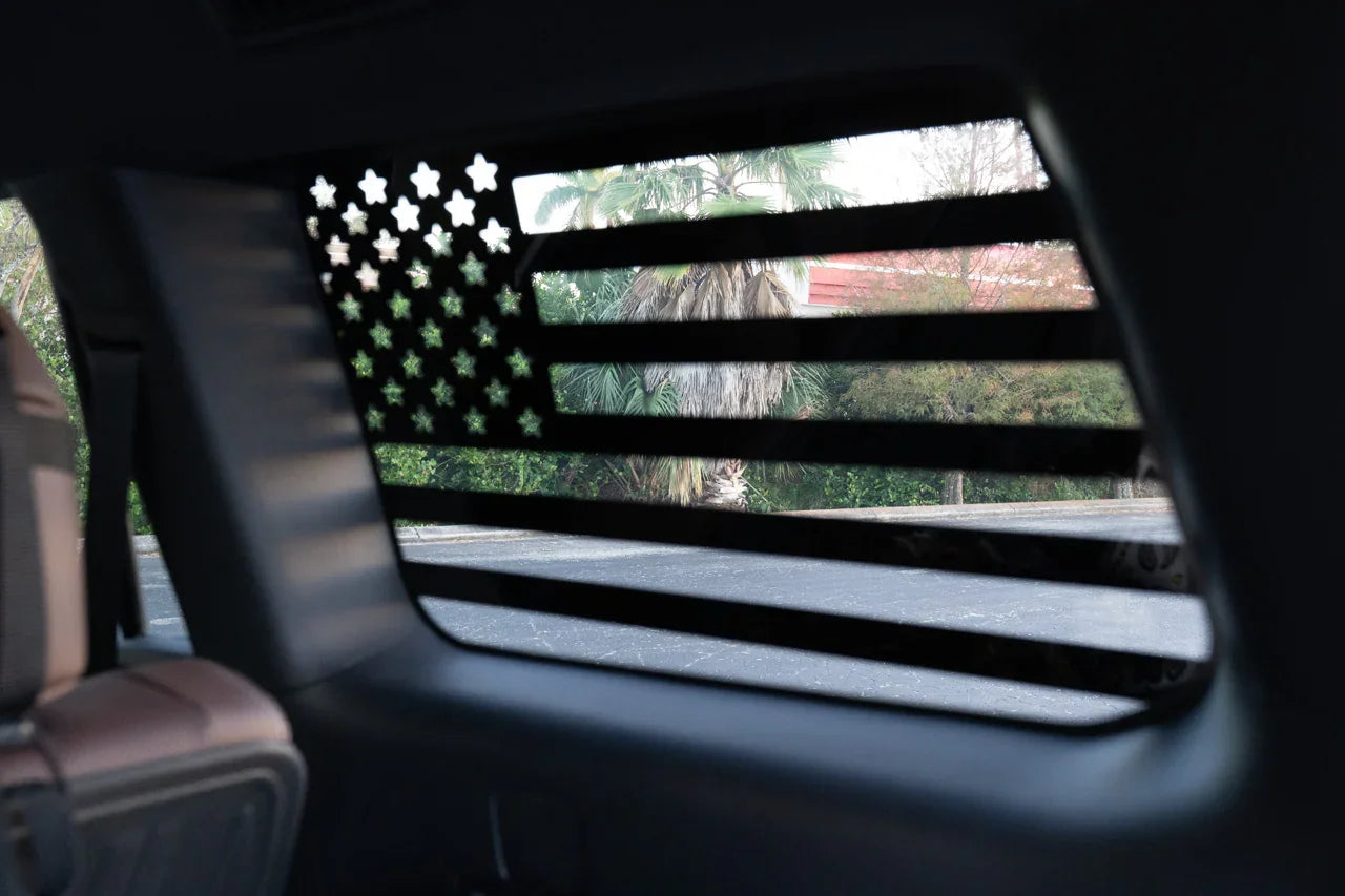 American Flag Rear Window Overlays - 2024+ Land Cruiser StickerFab