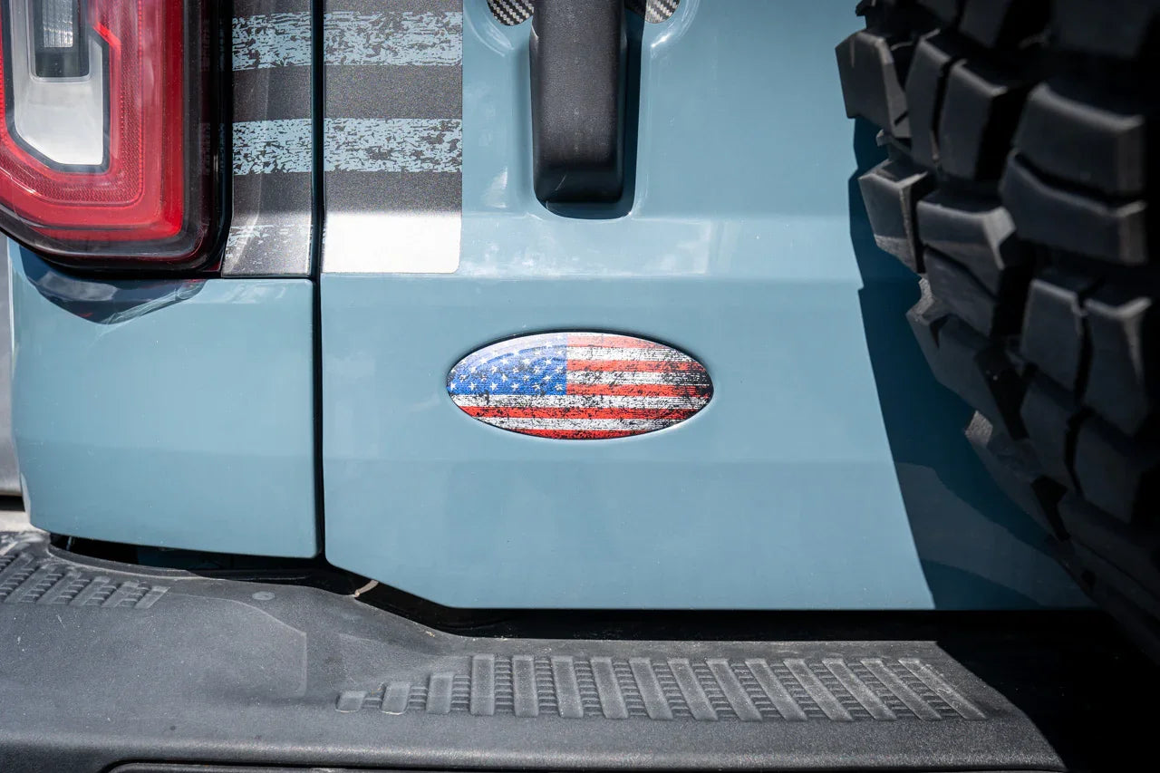Freedom Series Rear Oval Overlays - 2021+ Bronco StickerFab