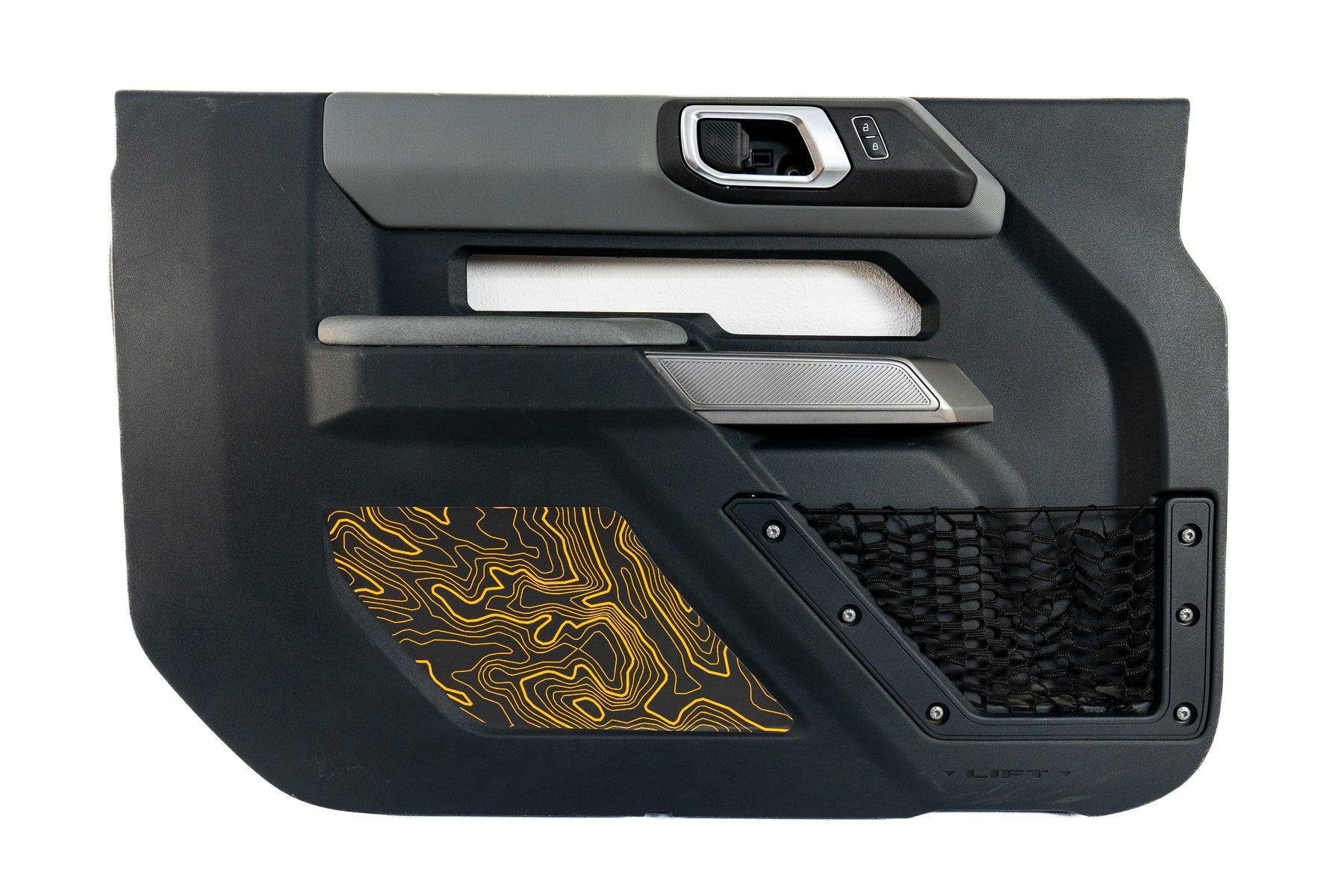 Topo Interior Lower Door Card Insert Overlays (Printed Series) - 2021+ Bronco 2 Door StickerFab