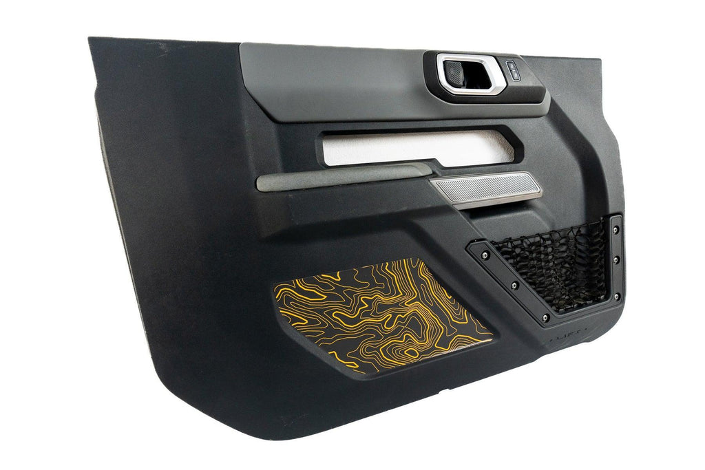 Topo Interior Lower Door Card Insert Overlays (Printed Series) - 2021+ Bronco 2 Door StickerFab