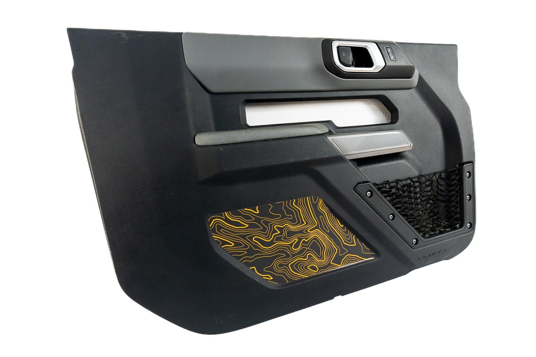 Topo Interior Lower Door Card Insert Overlays (Printed Series) - 2021+ Bronco 2 Door StickerFab