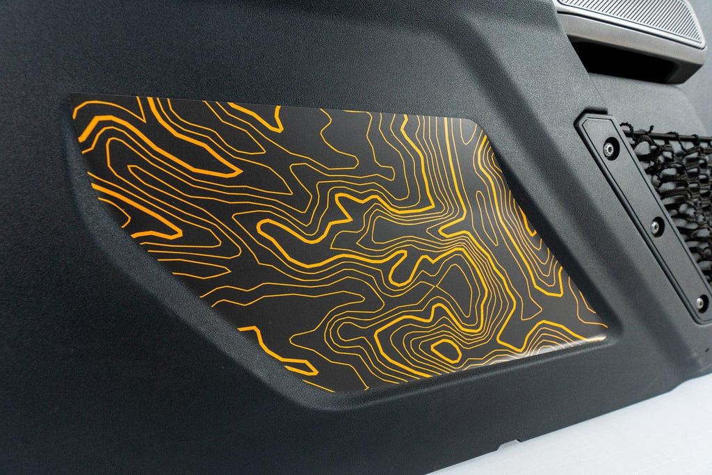 Topo Interior Lower Door Card Insert Overlays (Printed Series) - 2021+ Bronco 2 Door StickerFab