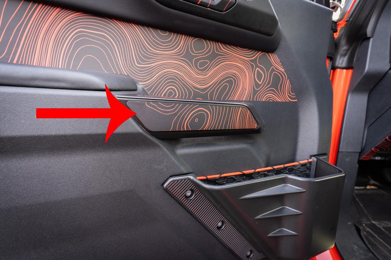 Topo Interior Front Door Grab Handle Overlay Kit (Printed + Laser Series) - 2021+ Bronco StickerFab