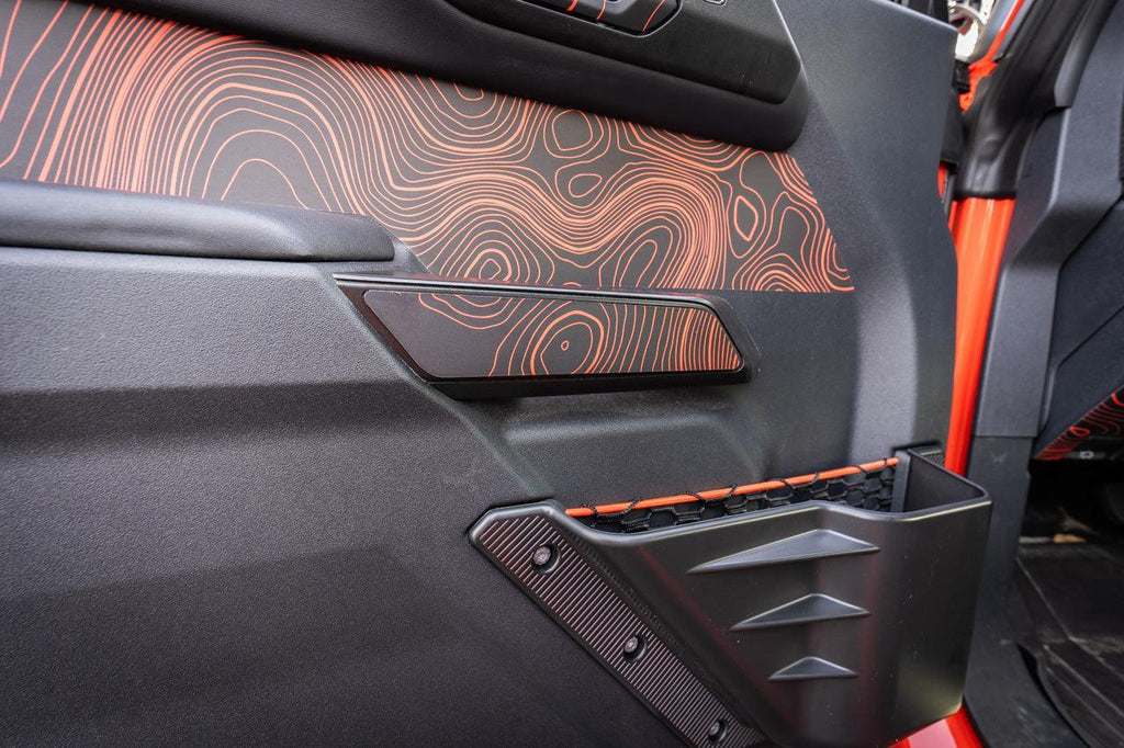Topo Interior Front Door Grab Handle Overlay Kit (Printed + Laser Series) - 2021+ Bronco StickerFab