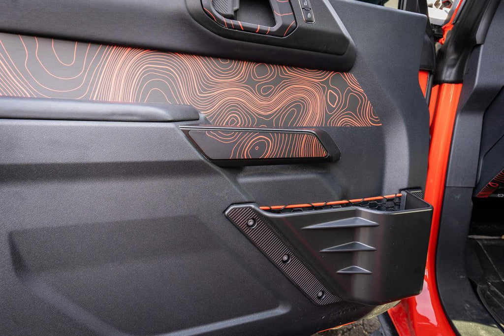 Topo Interior Front Door Grab Handle Overlay Kit (Printed + Laser Series) - 2021+ Bronco StickerFab
