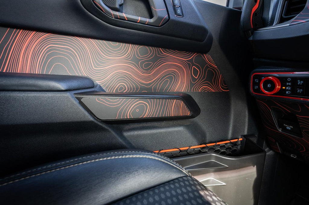 Topo Interior Front Door Grab Handle Overlay Kit (Printed + Laser Series) - 2021+ Bronco StickerFab